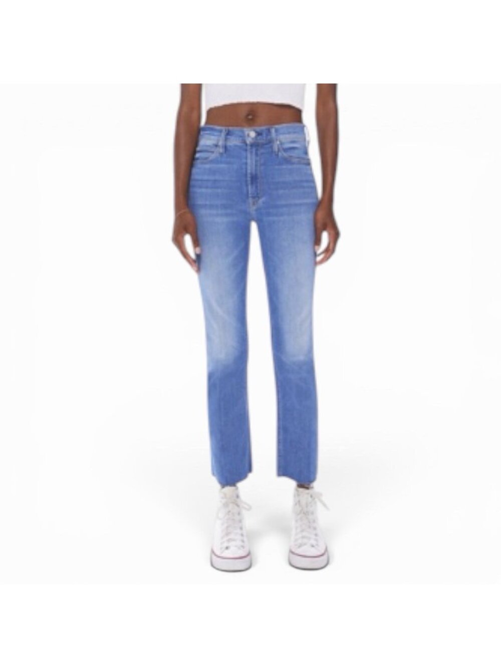 MOTHER The Mid Rise Dazzler Ankle Fray Jeans Size 28 Birds of Paradise 1906-295